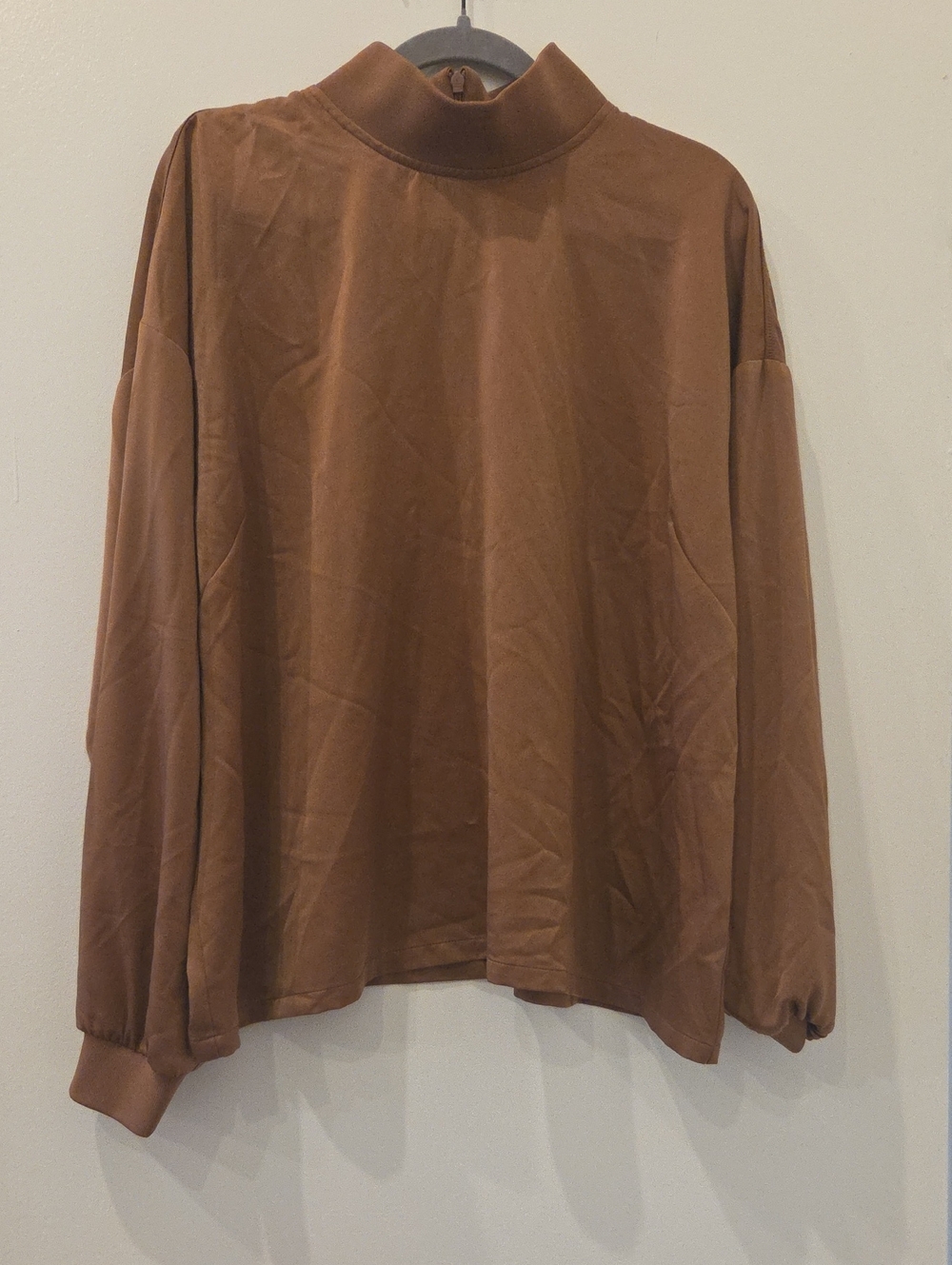 DownEast Women's Brown Mock Neck Pullover